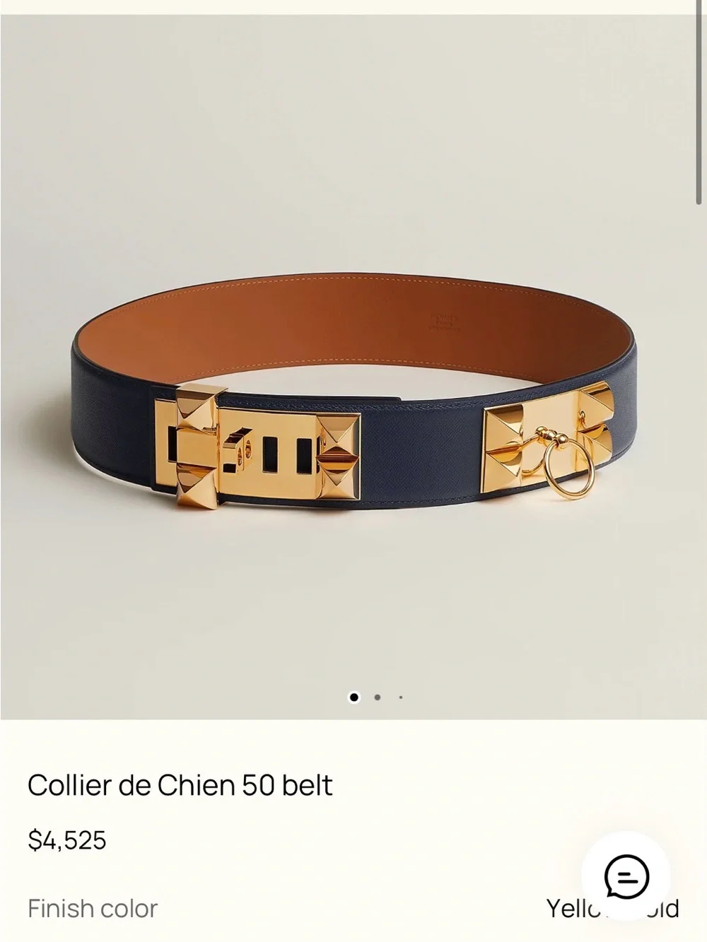 Hermès Collier de Chien Black Box Leather Belt Gold Hardware Size 85 - Picture 3 of 17